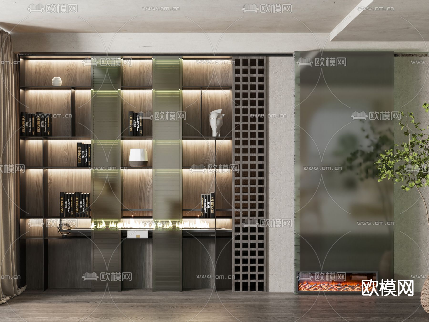 装饰柜 书柜 储物柜3d模型下载