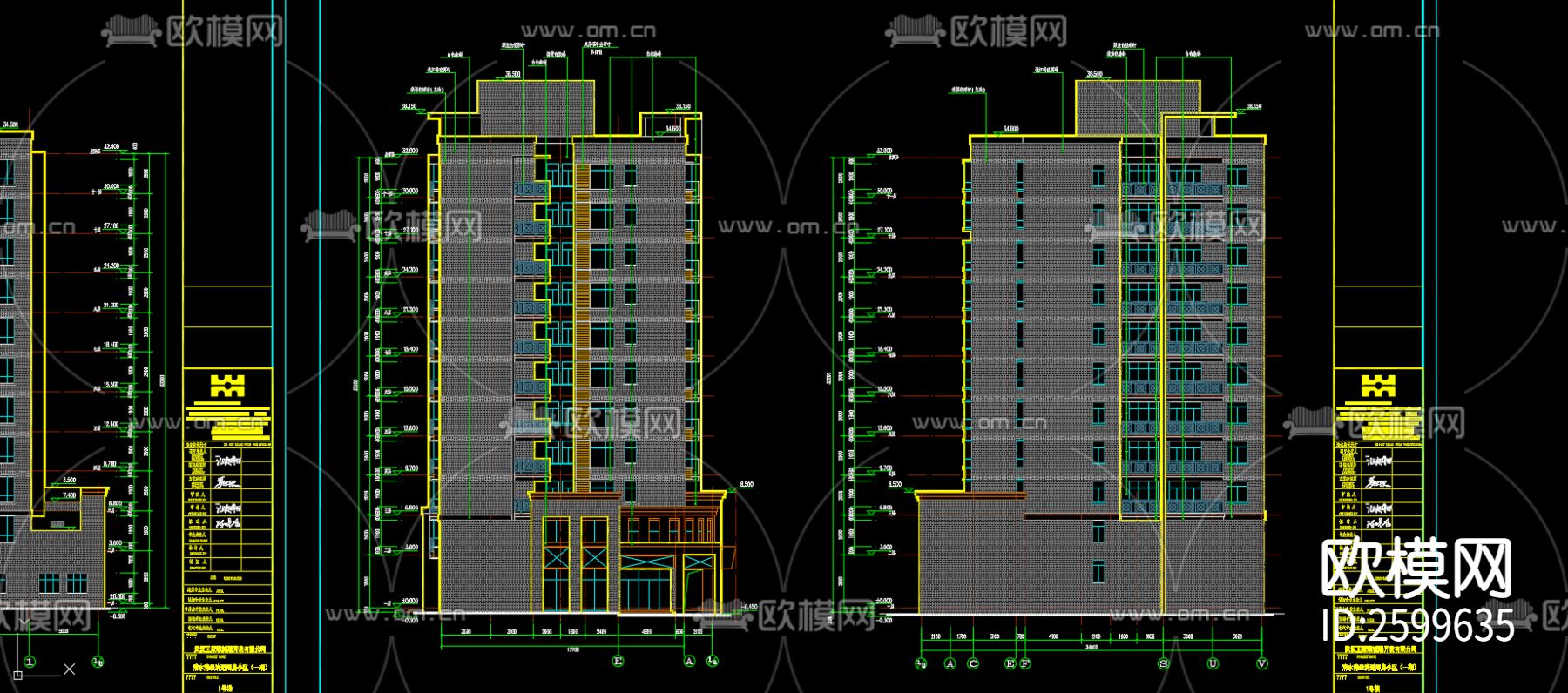 现代住宅区CAD施工图下载（渲染图8）
