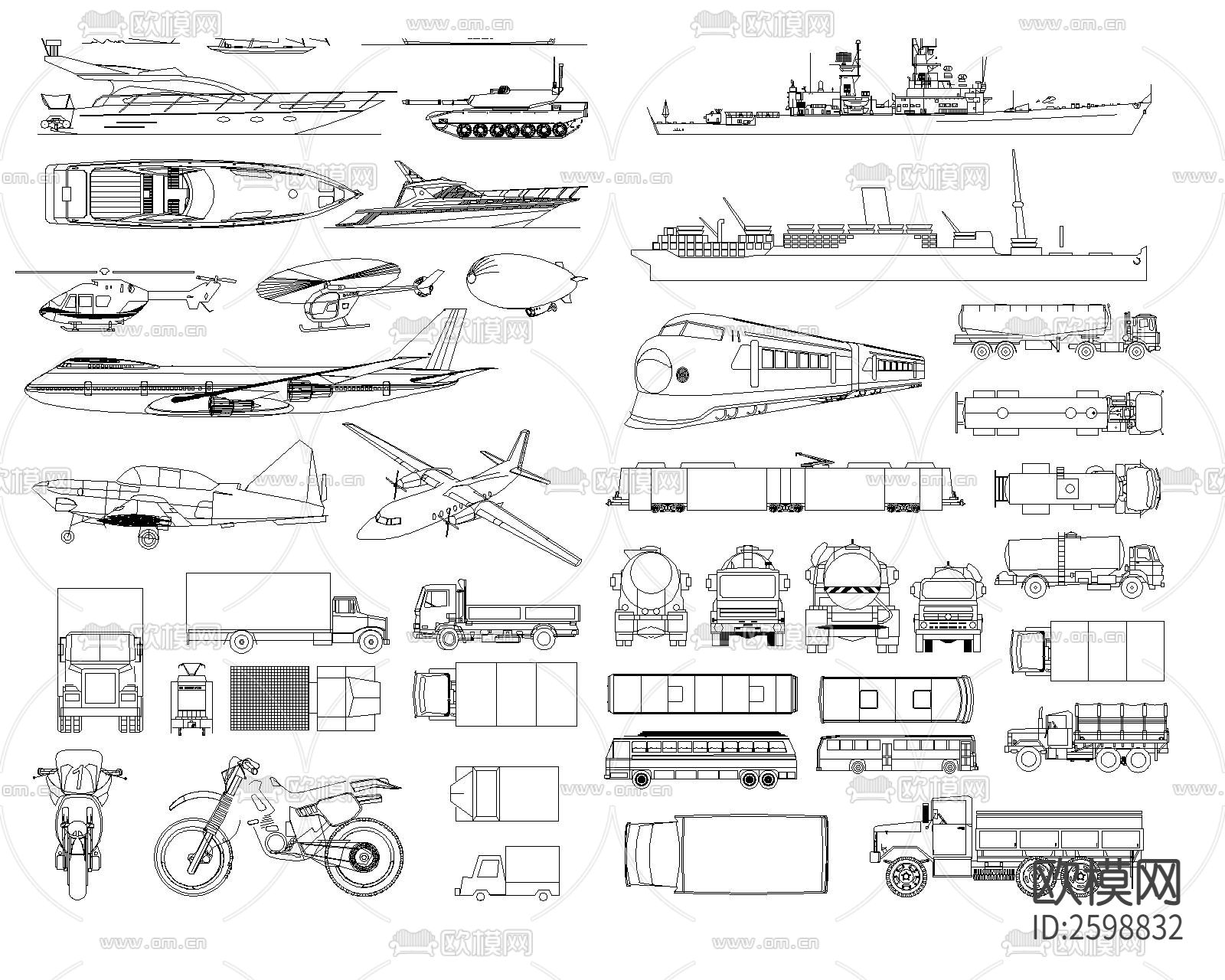 车CAD施工图下载（渲染图2）