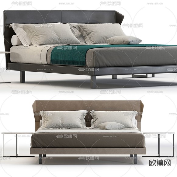 Molteni 双人床3d模型下载(渲染图1)