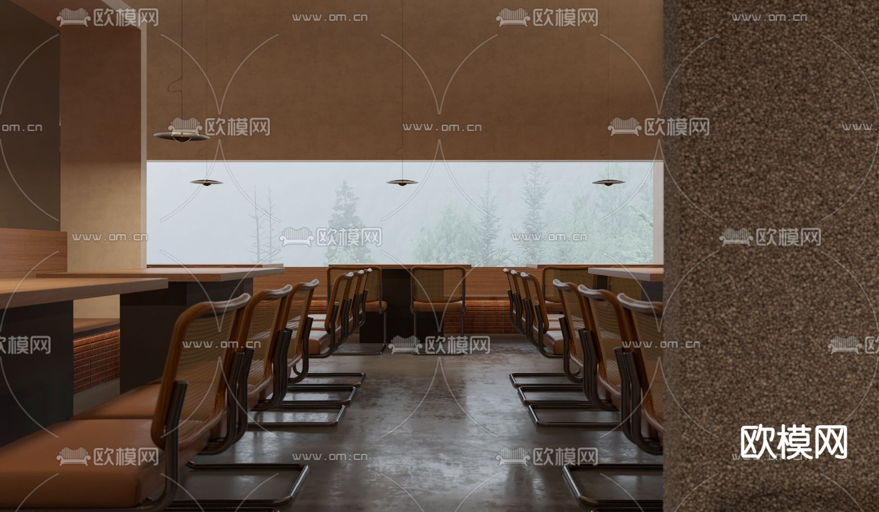 现代快餐店su模型下载（渲染图2）