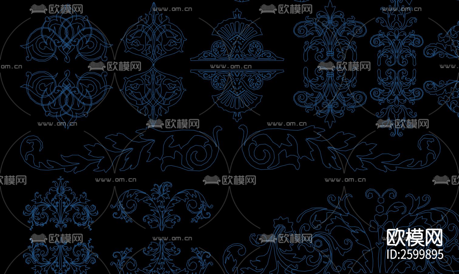 铁艺雕花花型CAD图库下载（渲染图4）