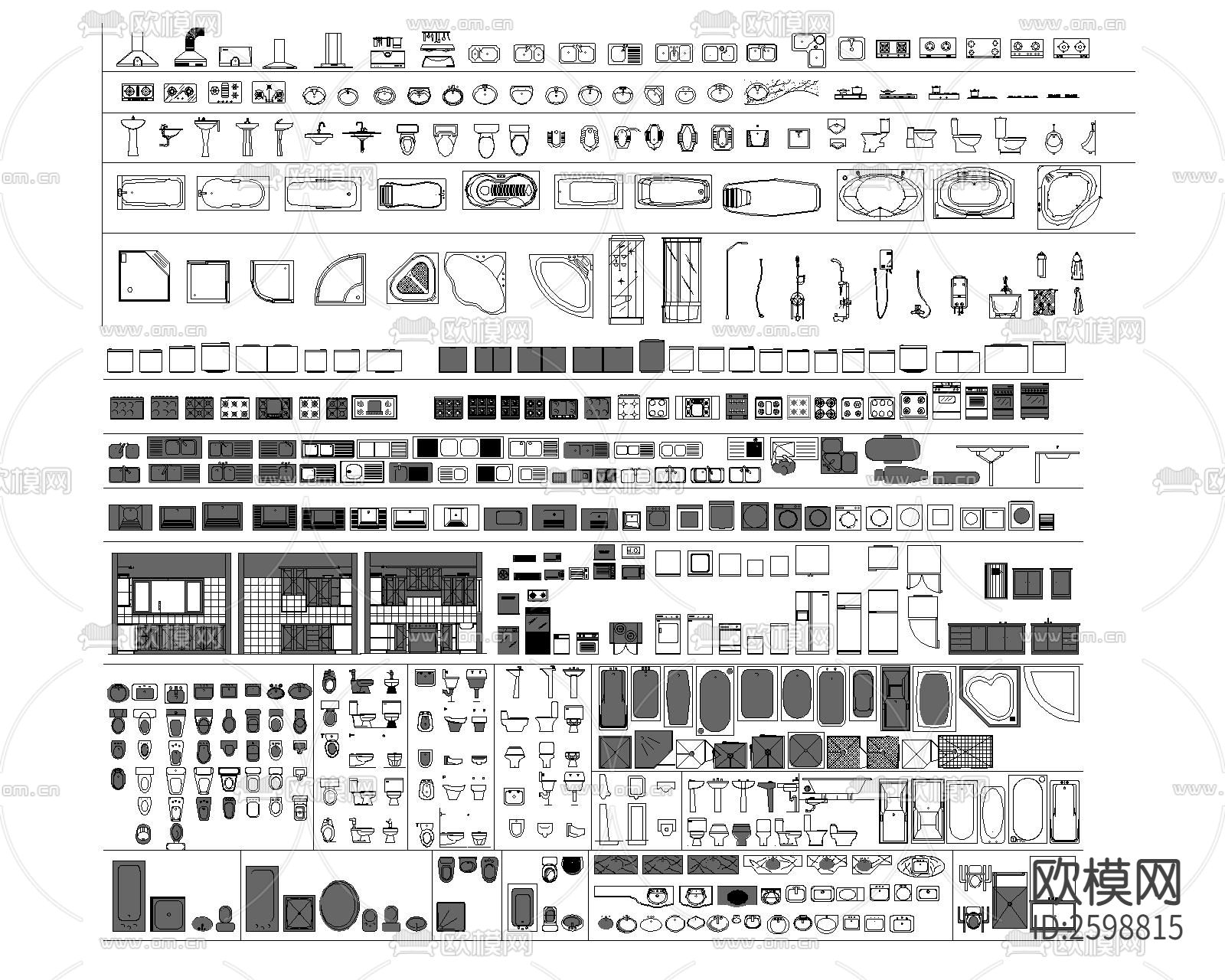 洁具CAD图库下载