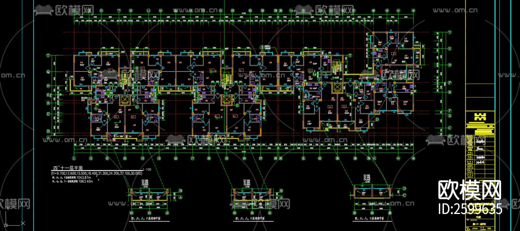 现代住宅区CAD施工图下载（渲染图4）