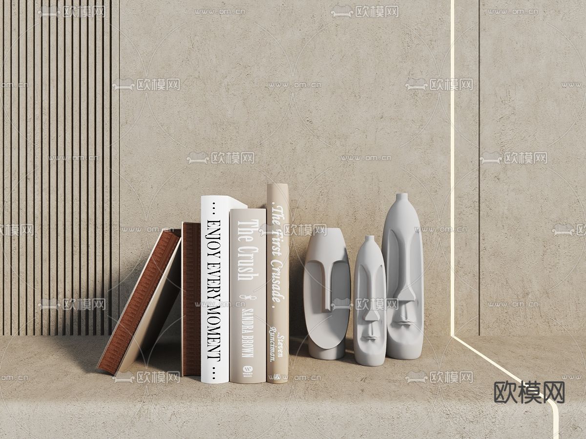 装饰品摆件 书籍雕塑免费3d模型下载