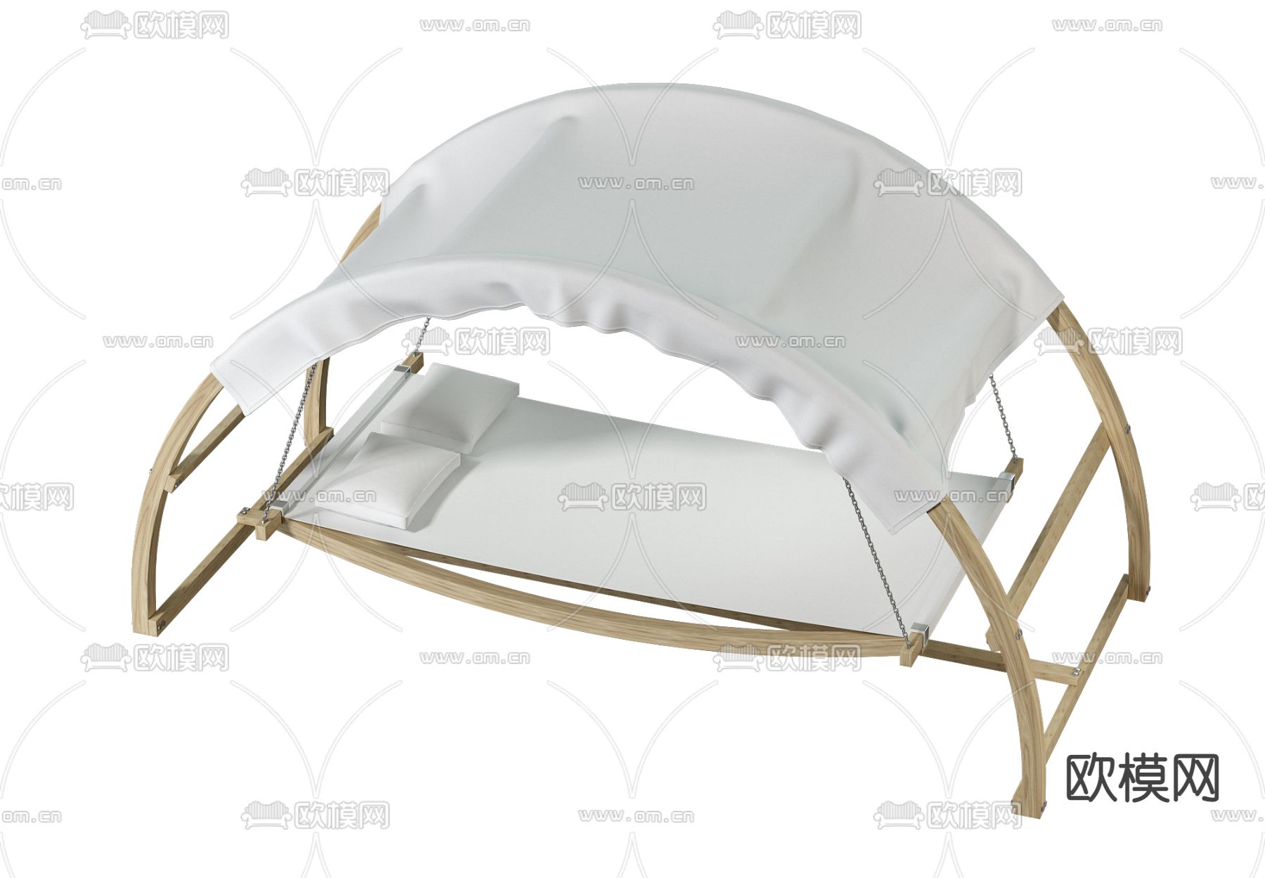 现代吊床su模型下载（渲染图1）