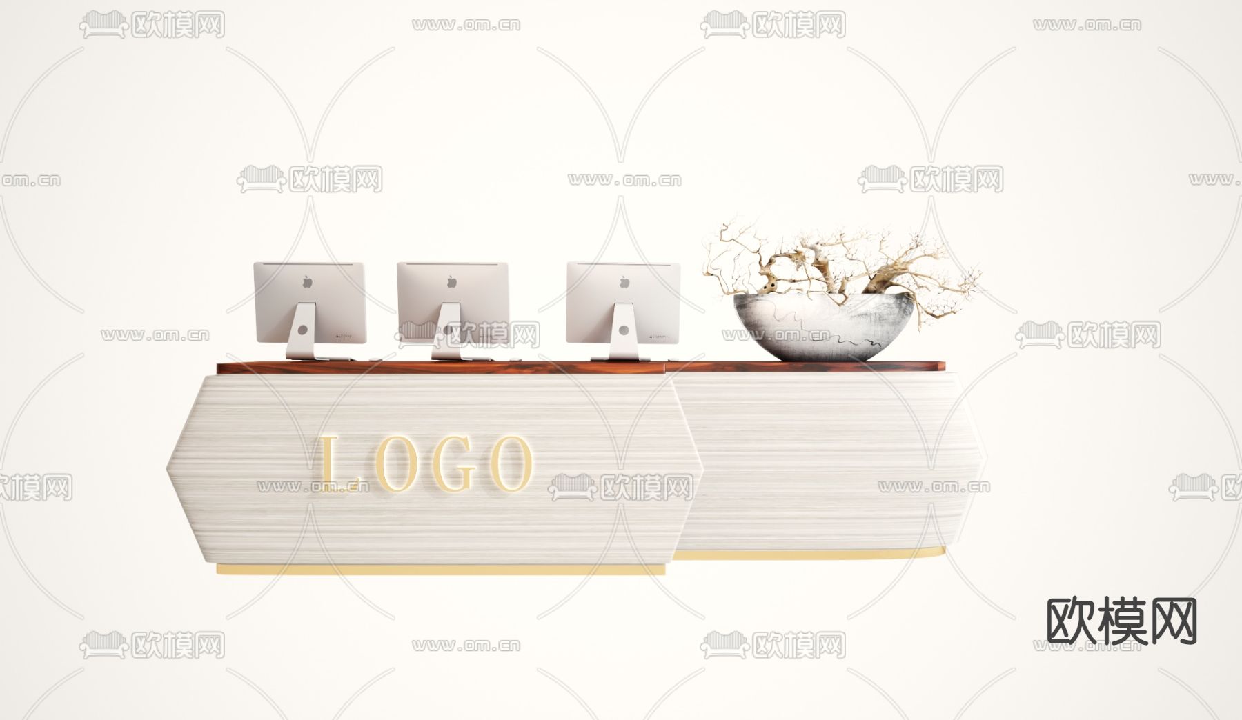 现代服务台 接待台 前台3d模型下载