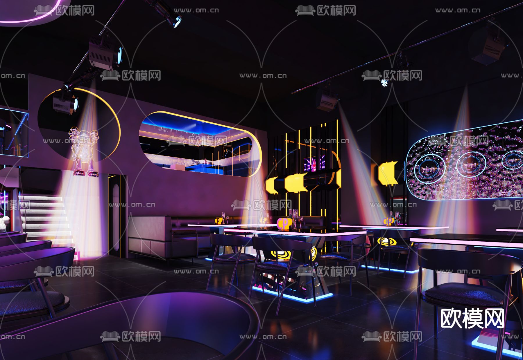 酒吧 清吧3d模型下载（渲染图3）