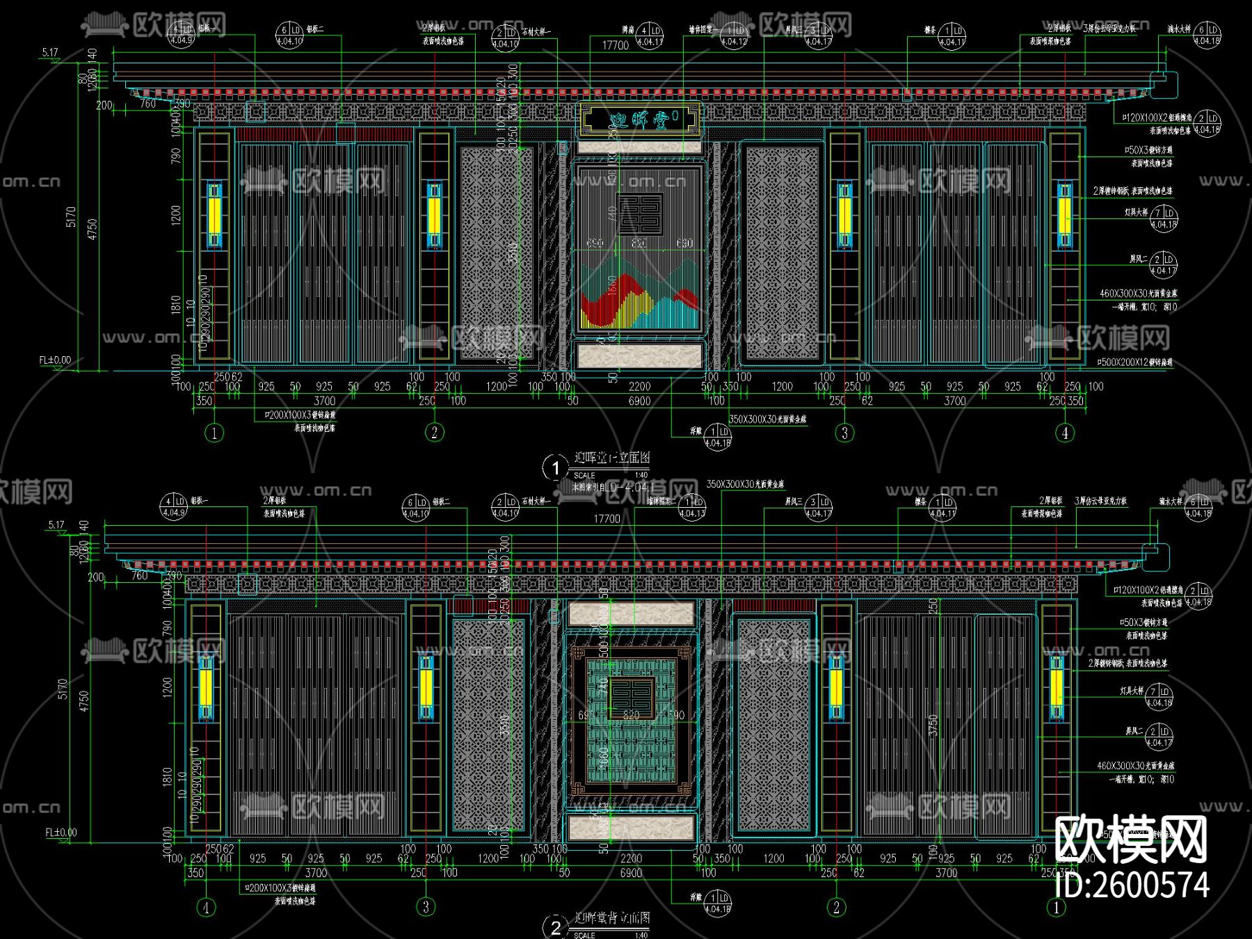 新中式國(guó)風(fēng)廊架建筑CAD施工圖下載（渲染圖1）