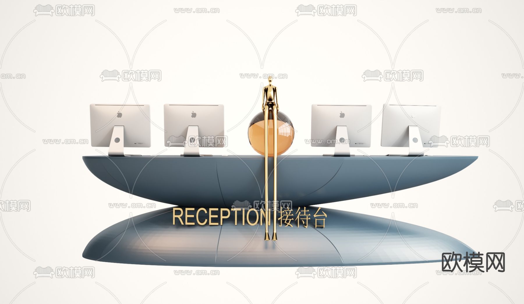 现代服务台 接待台 前台3d模型下载