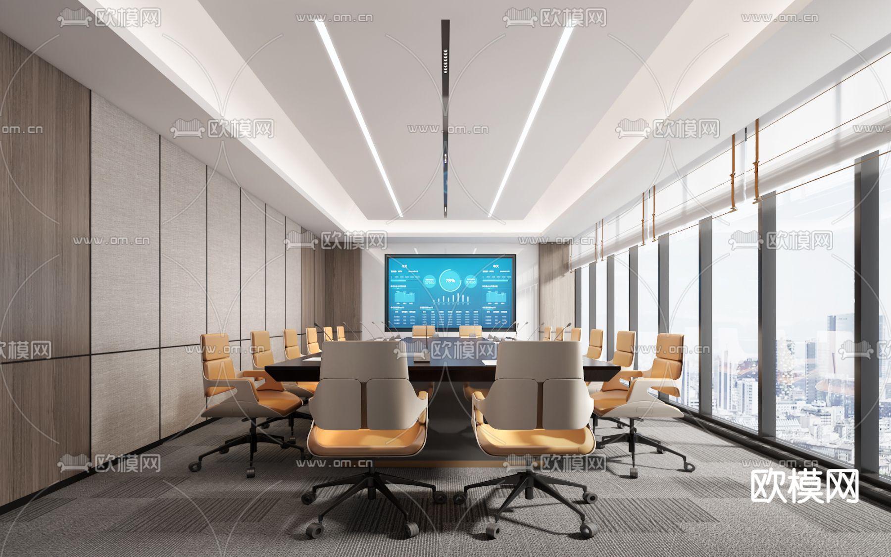 会议室 会议厅3d模型下载