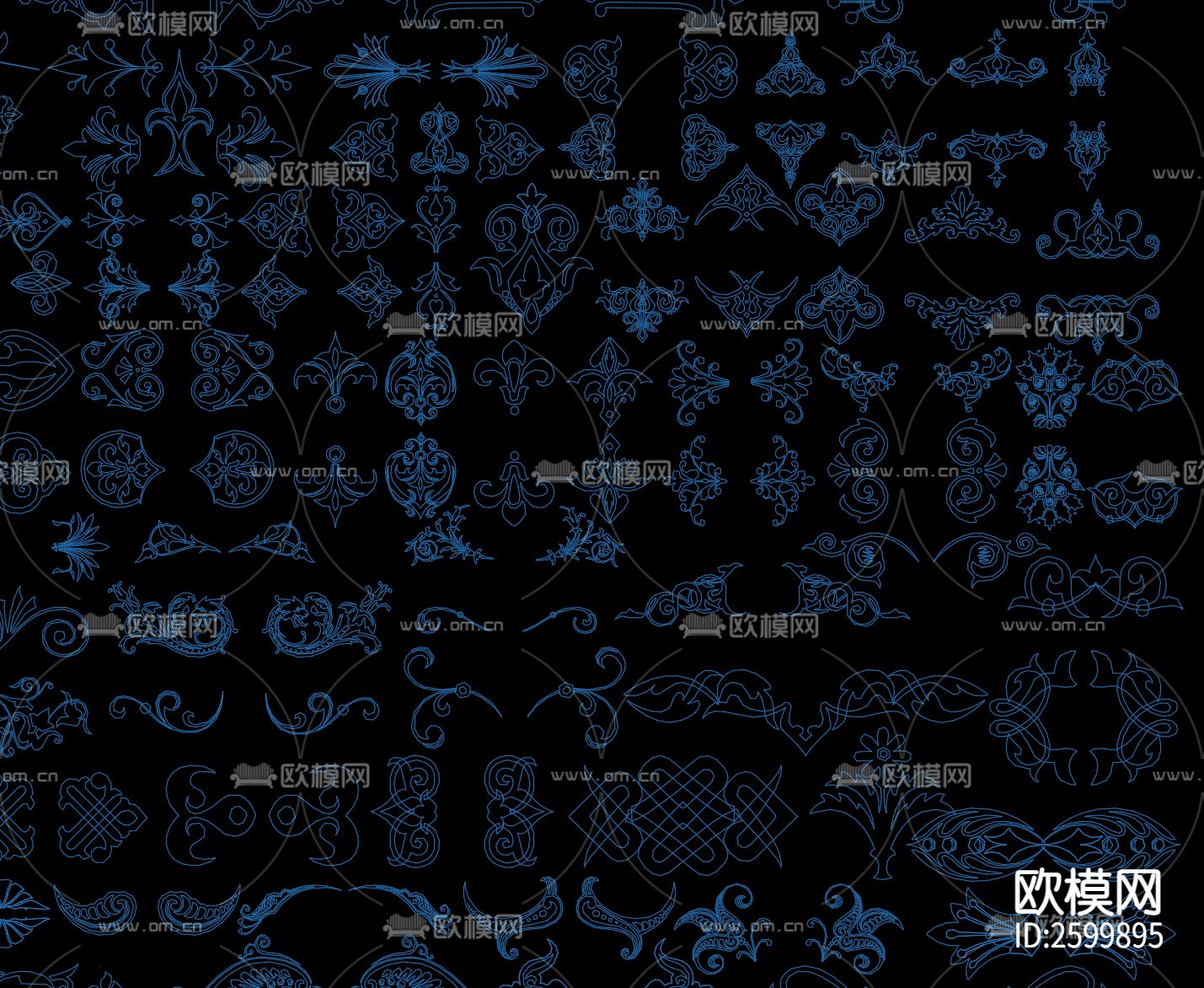 铁艺雕花花型CAD图库下载（渲染图3）