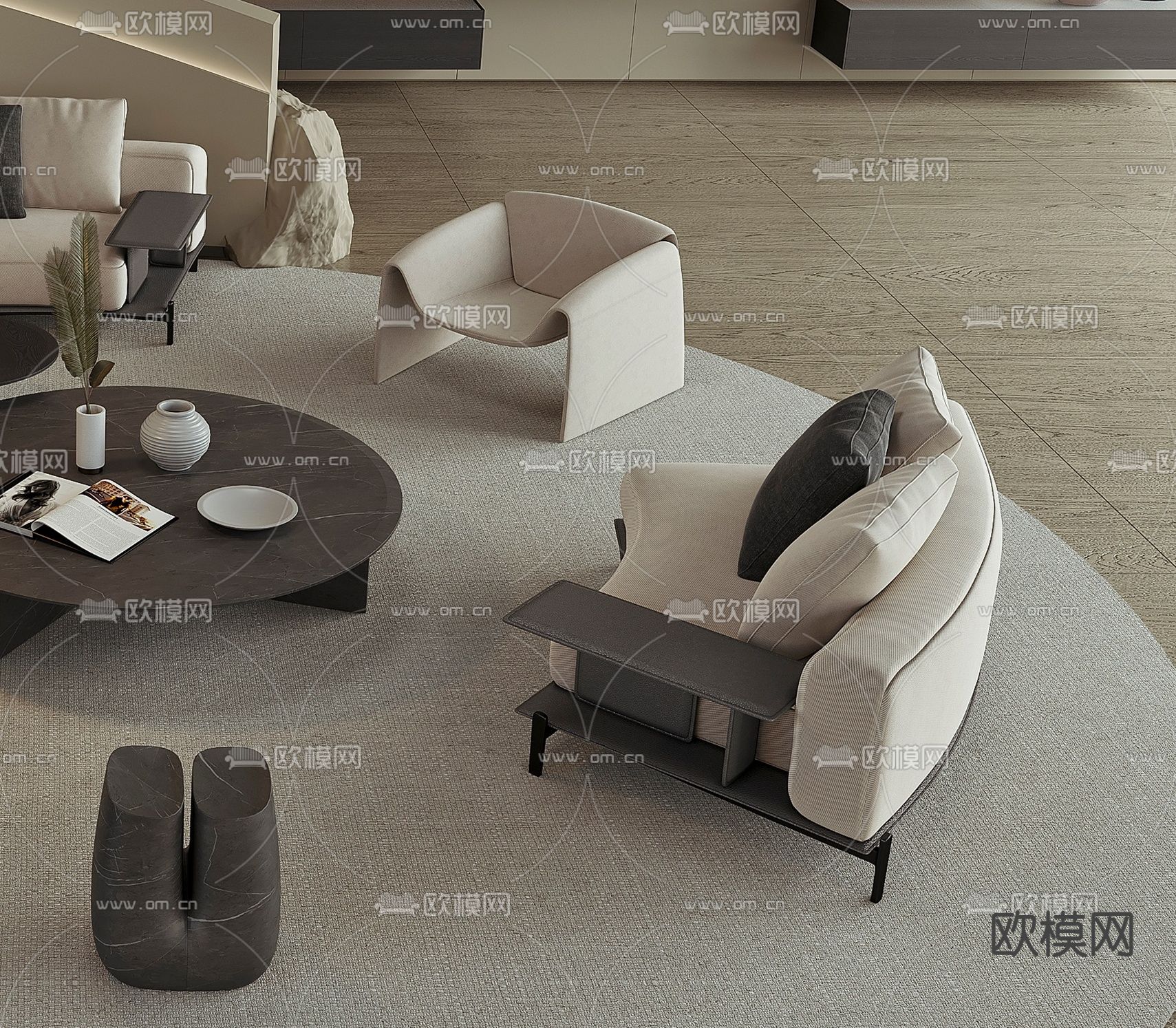 Poliform 组合沙发3d模型下载_ID14049300_3dmax免费模型-欧模网