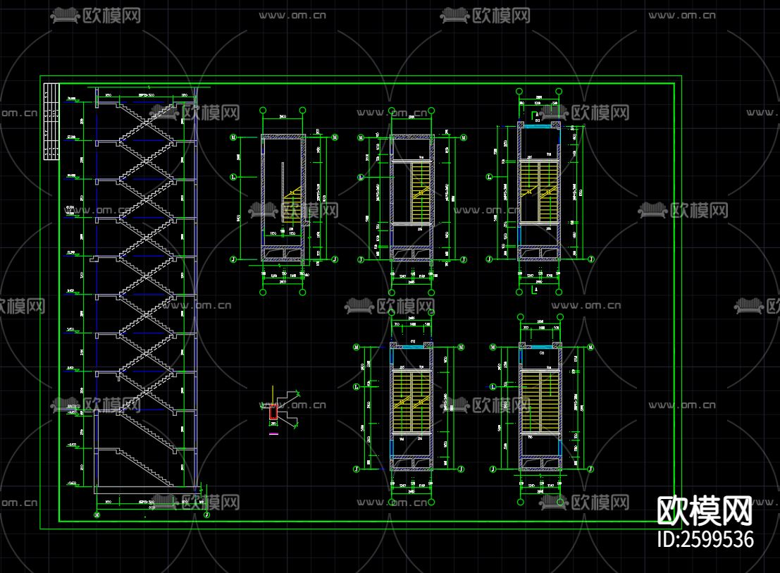 山河佳苑碧桂园3号楼结构图CAD施工图下载（渲染图3）