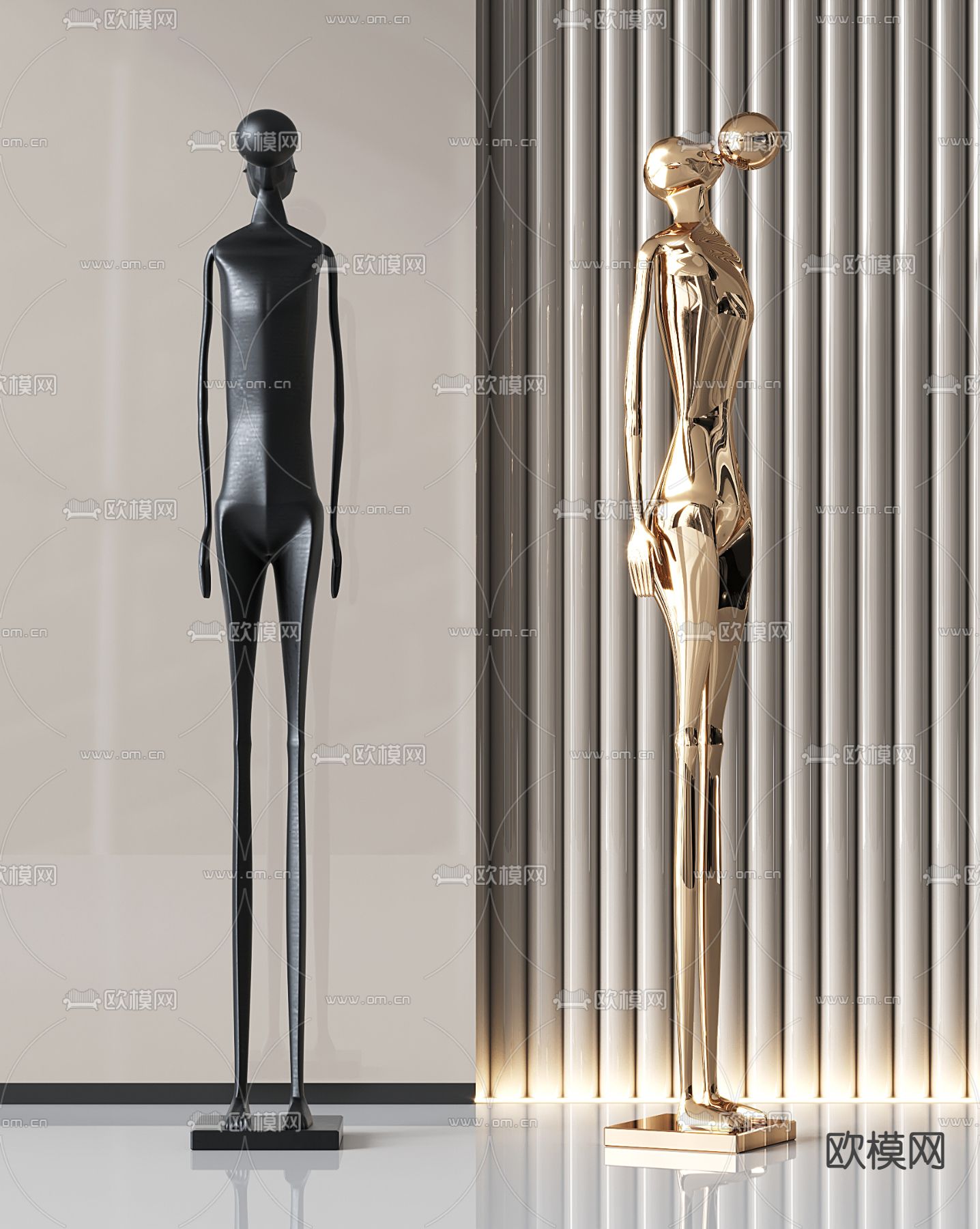 人物雕塑 艺术摆件3d模型下载