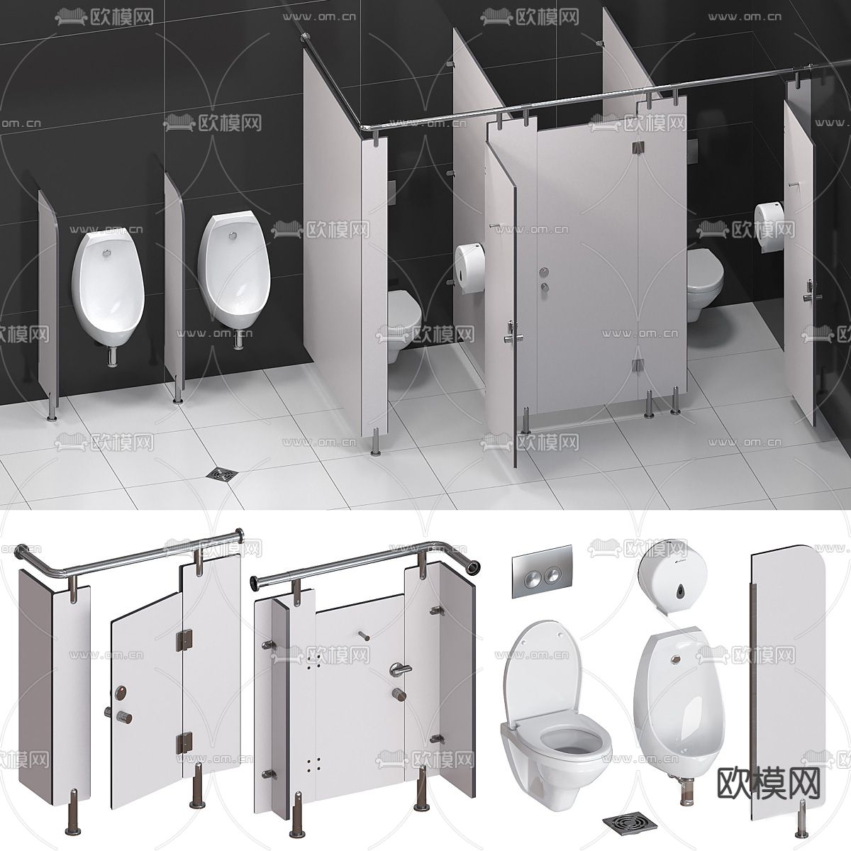 小便池 马桶3d模型下载