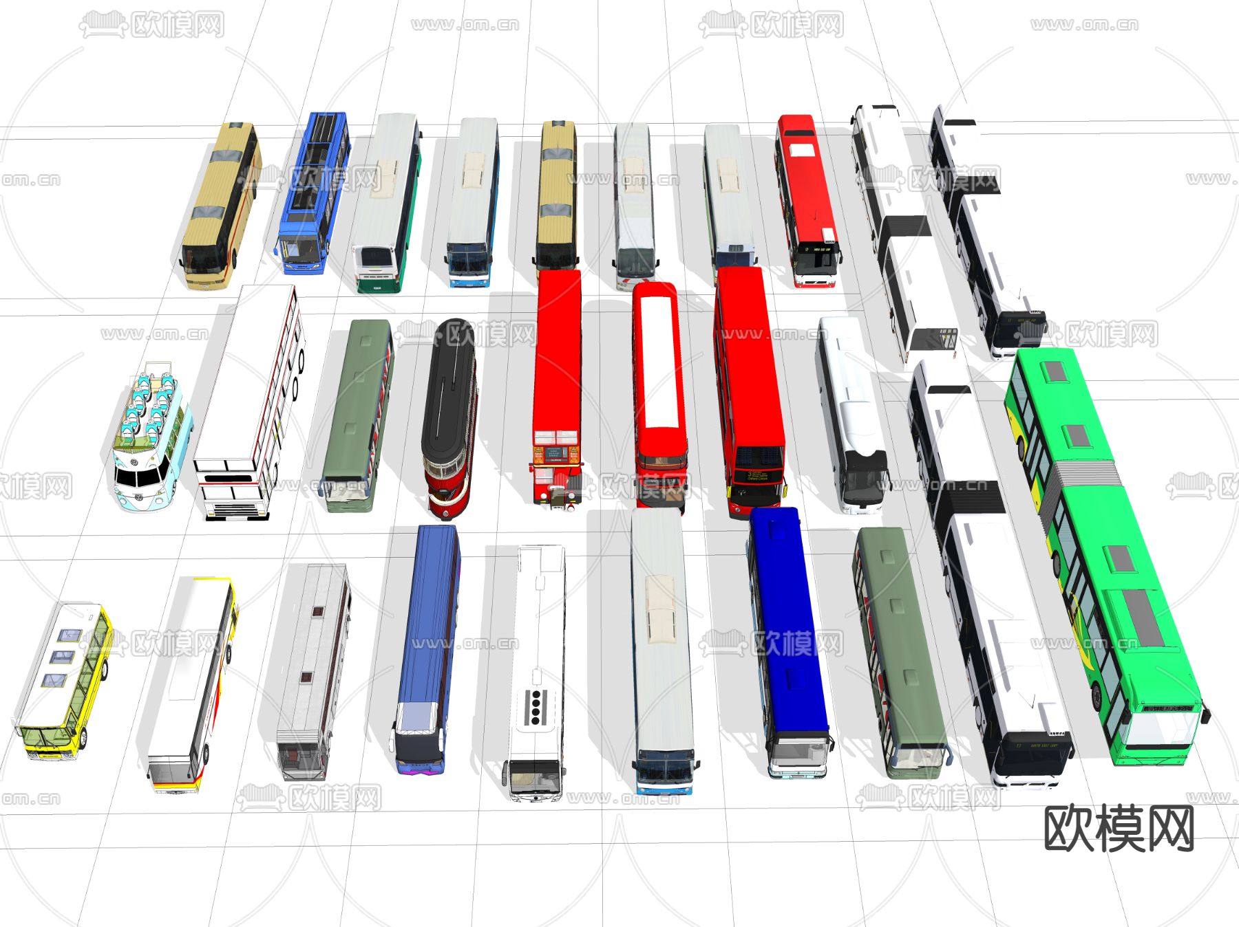 现代公交车 大巴车su模型