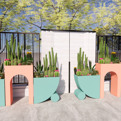  花箱 花池su模型 