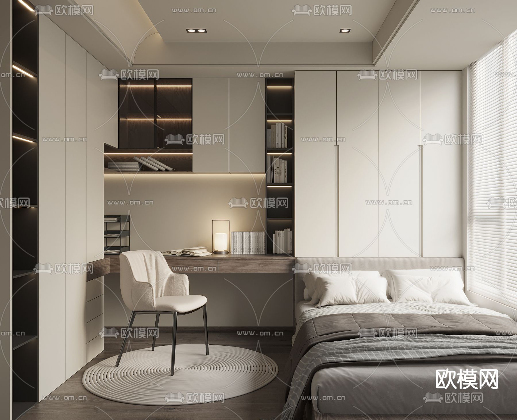 榻榻米卧室3d模型下载