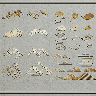  新中式雕花 纹样su模型 