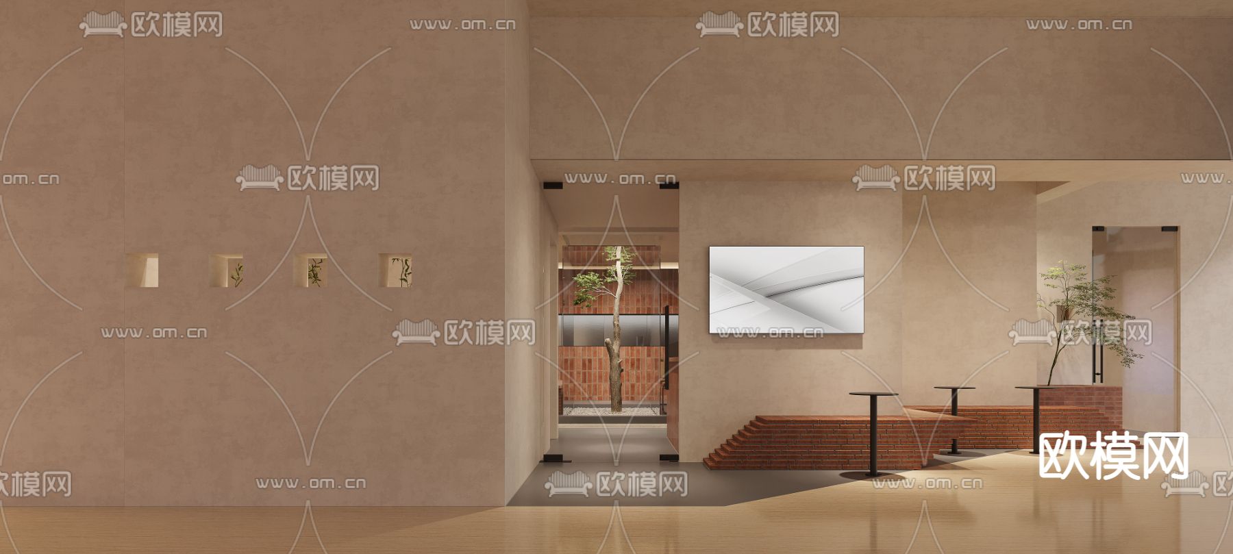 现代快餐店su模型下载（渲染图1）