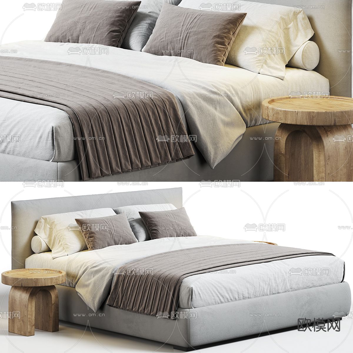 Meridiani  双人床3d模型下载（渲染图1）