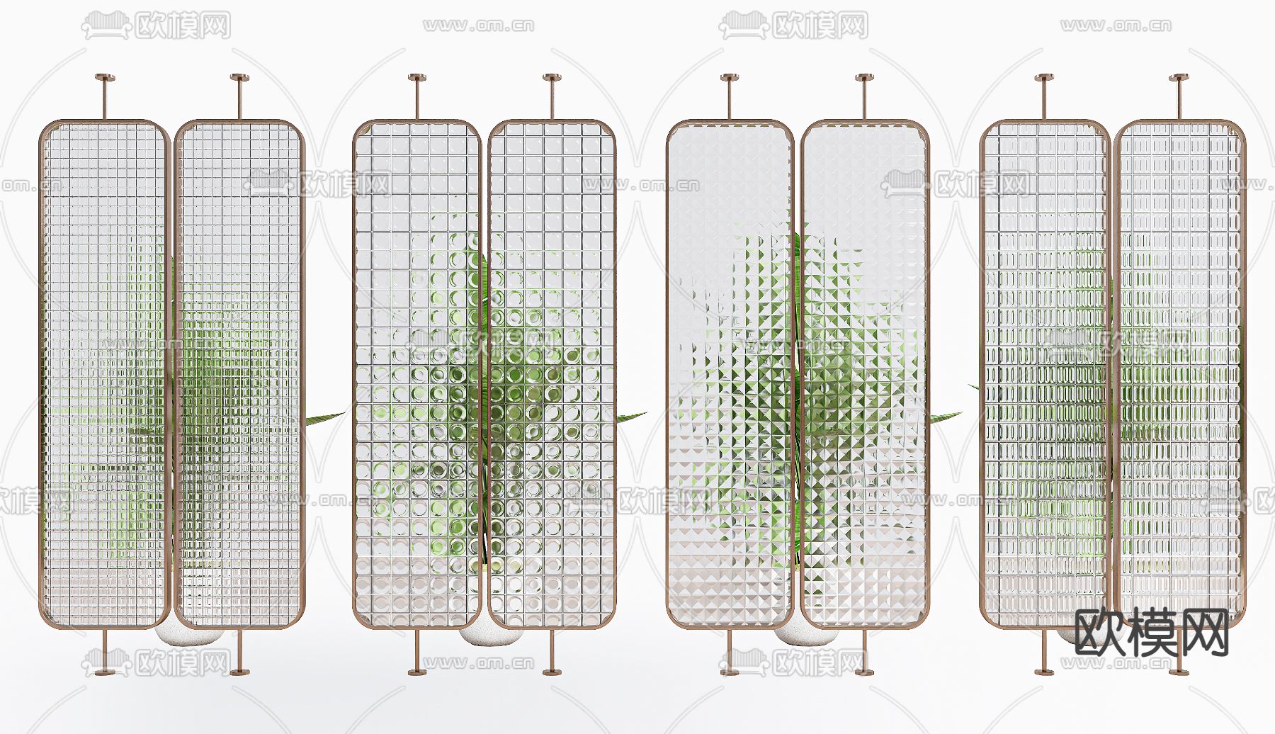 玻璃屏风 隔断3d模型下载