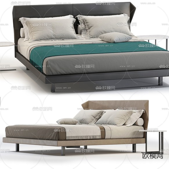 Molteni 双人床3d模型下载(渲染图2)