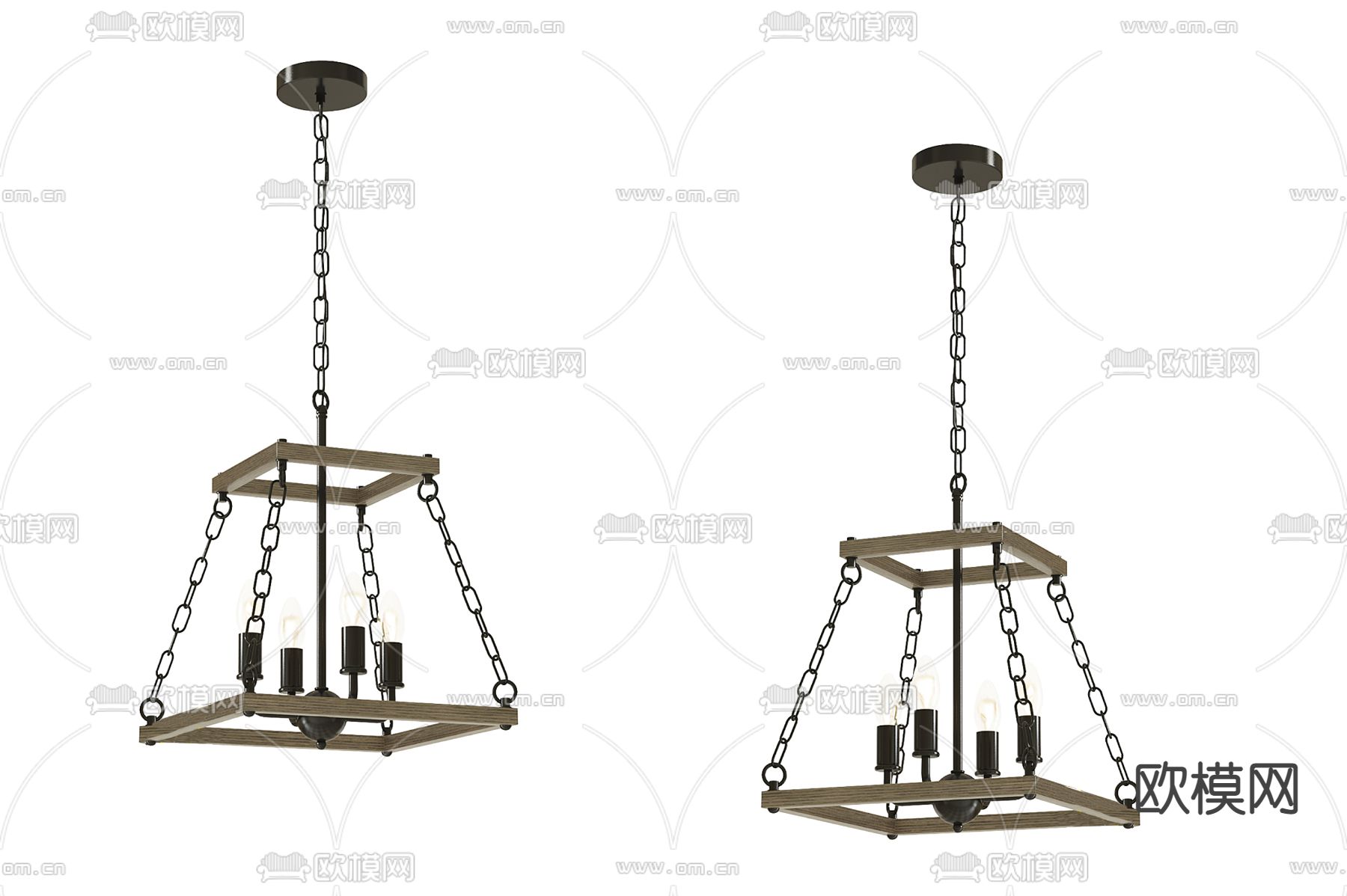 工业风吊灯3d模型下载