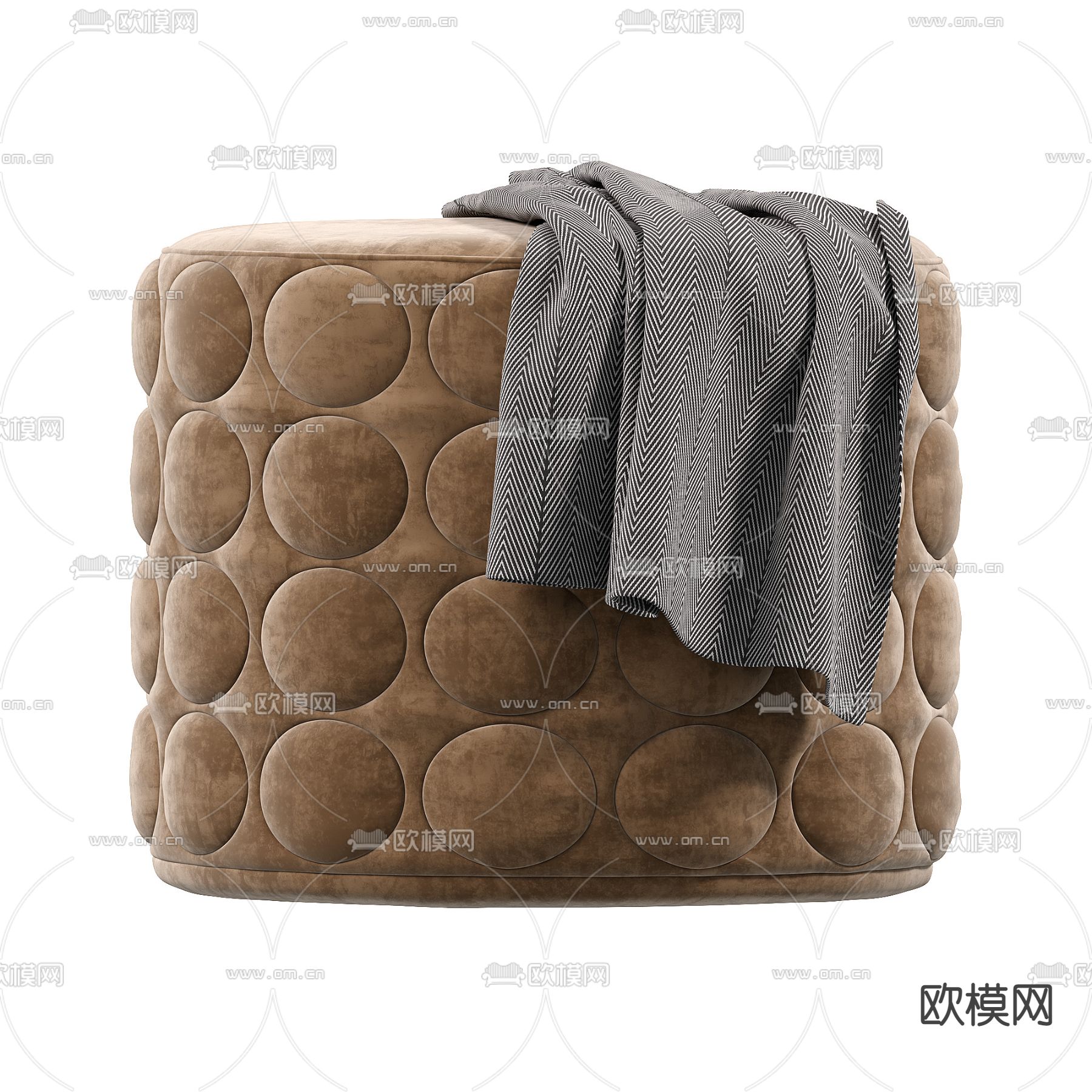 凳子 圆凳 矮凳 沙发凳3d模型下载（渲染图4）