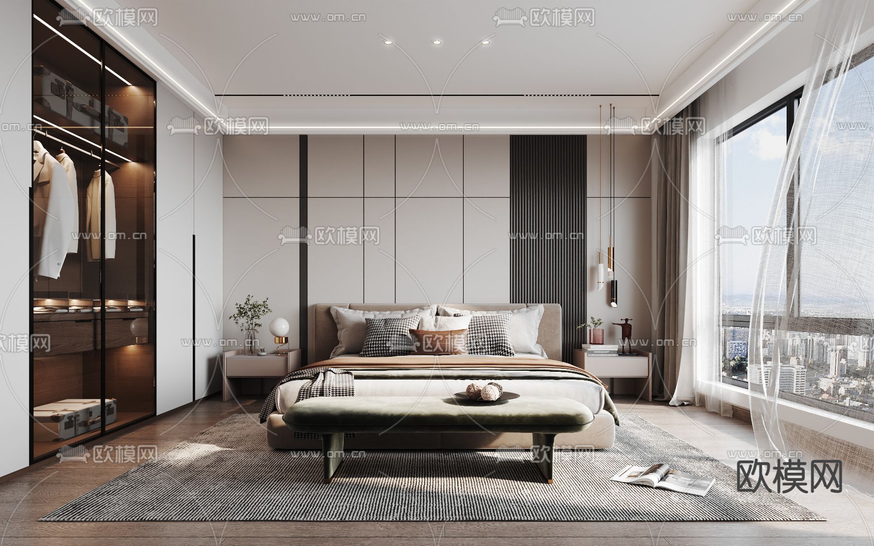 卧室 主人房3d模型下载