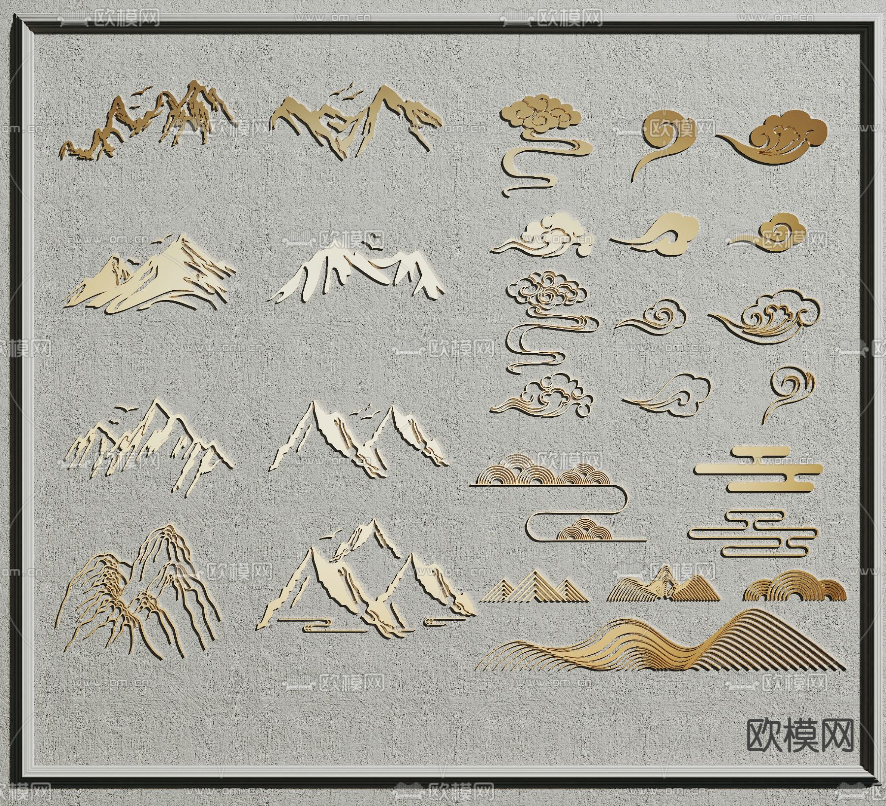 新中式雕花 纹样su模型下载（渲染图1）