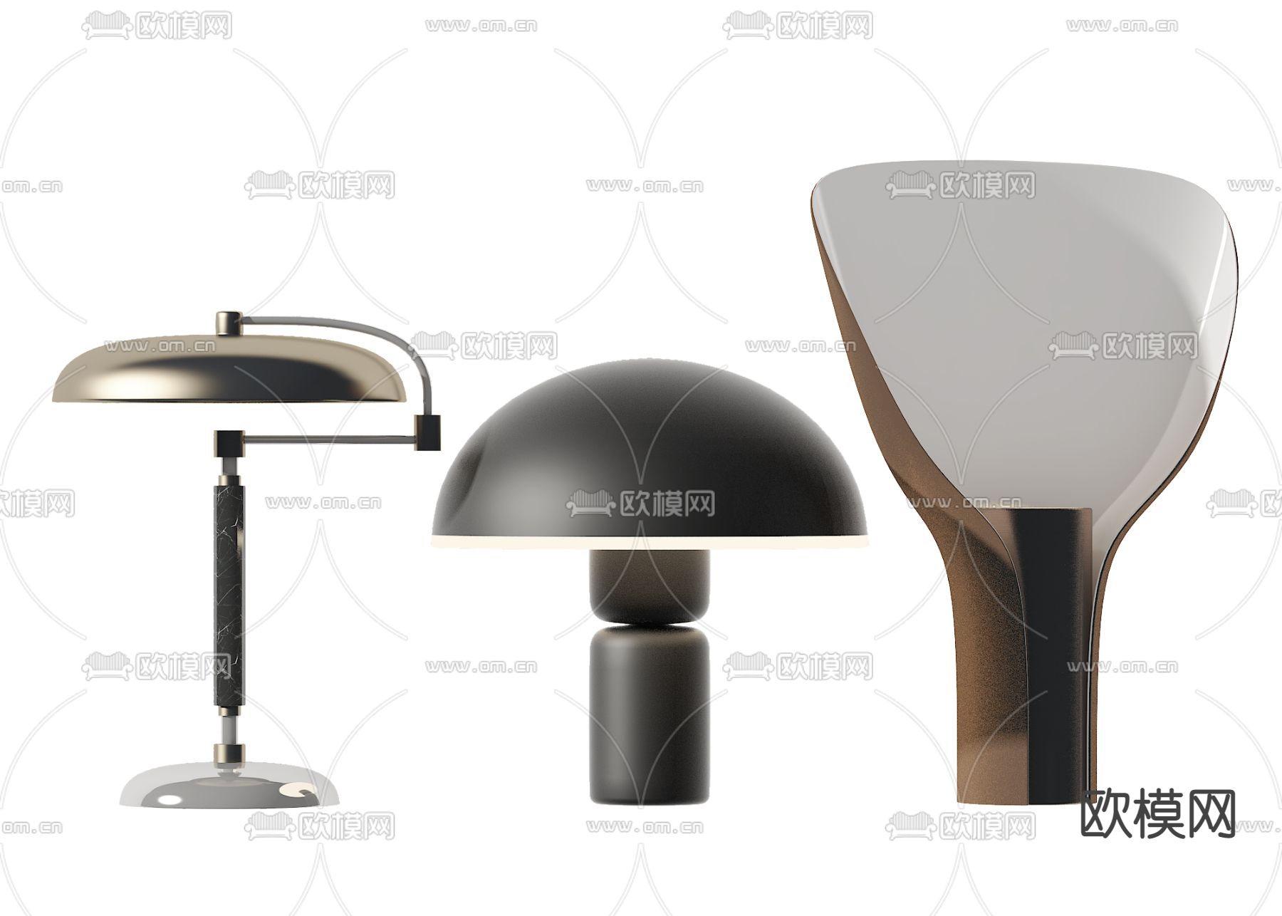 现代台灯3d模型下载