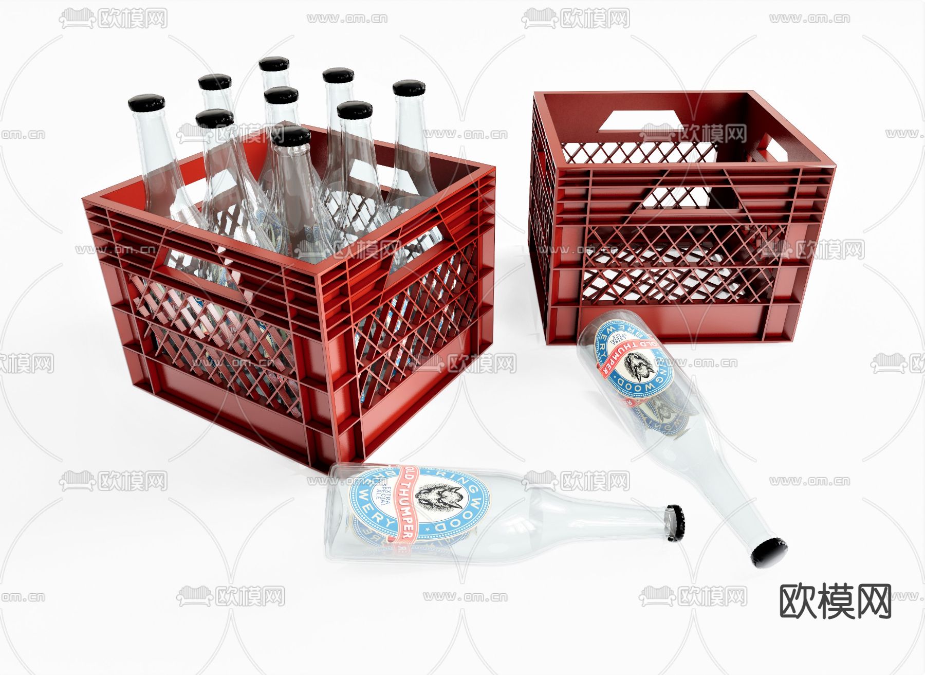 酒具 可乐瓶su模型下载（渲染图1）