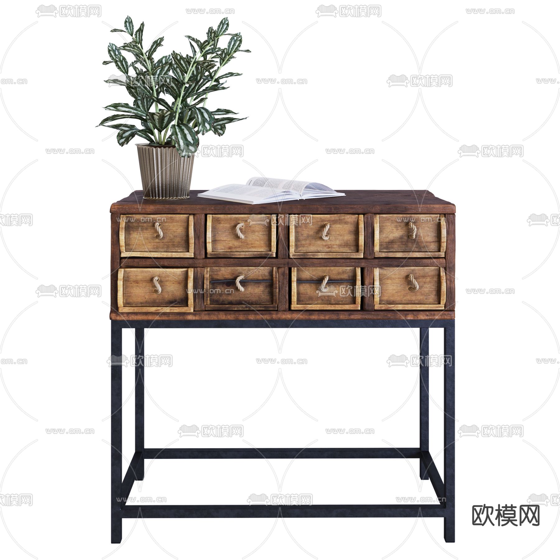 侘寂风装饰柜 端景柜3d模型下载