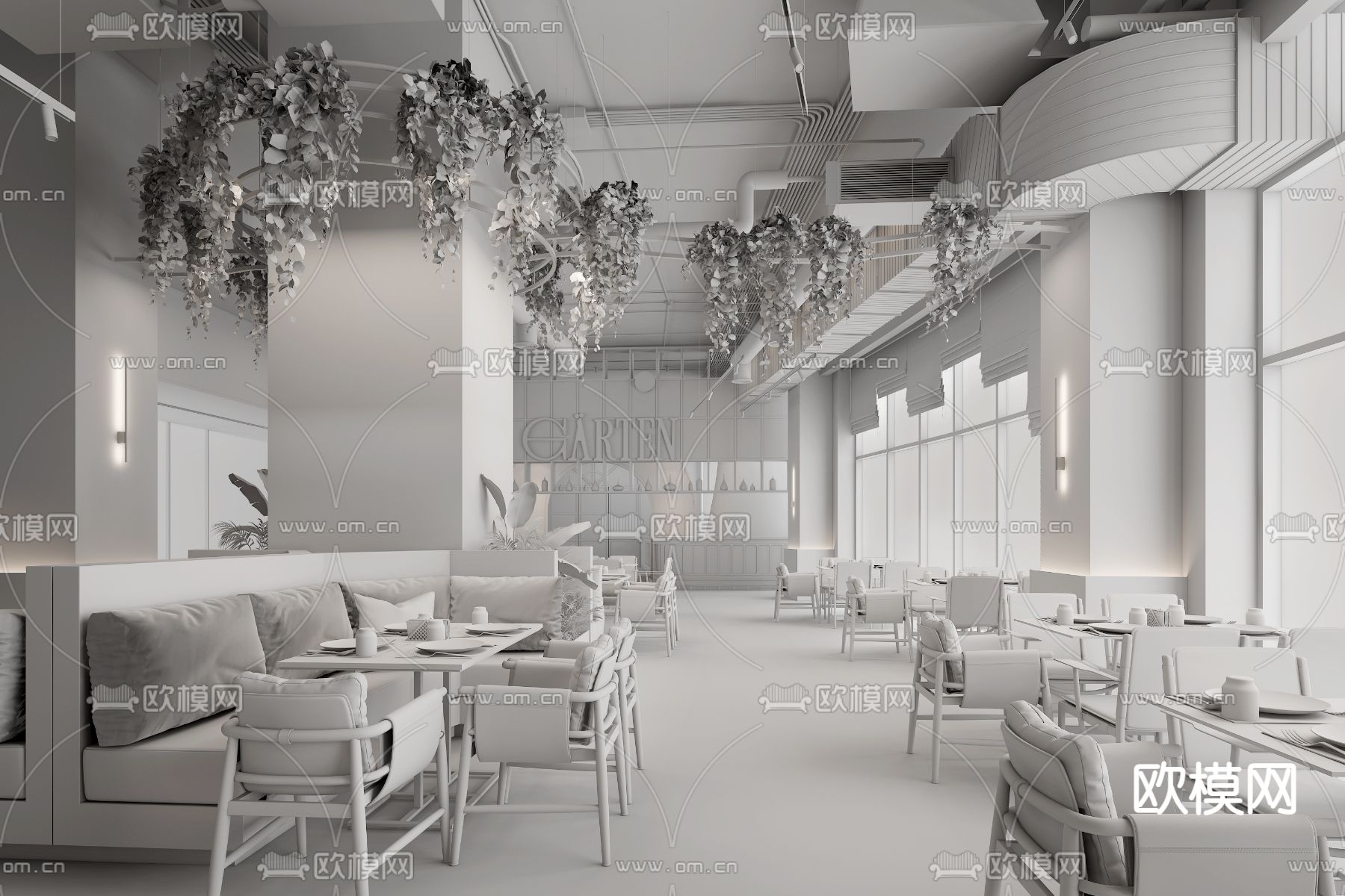 MAD Studio Garten 西餐厅3d模型下载（渲染图2）