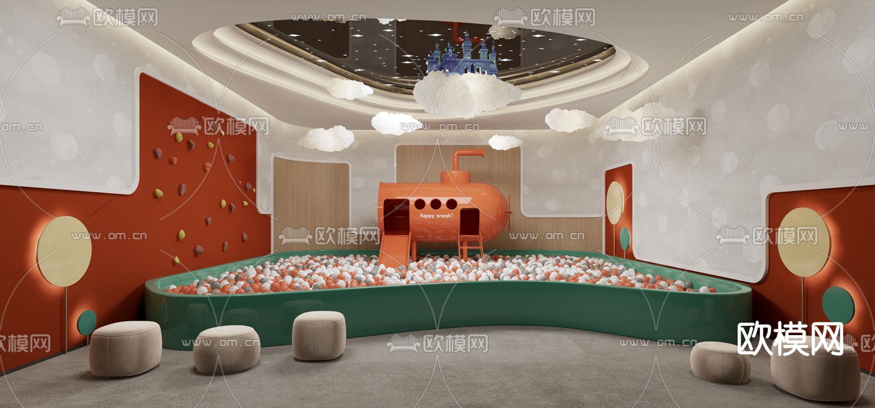 儿童娱乐区3d模型下载