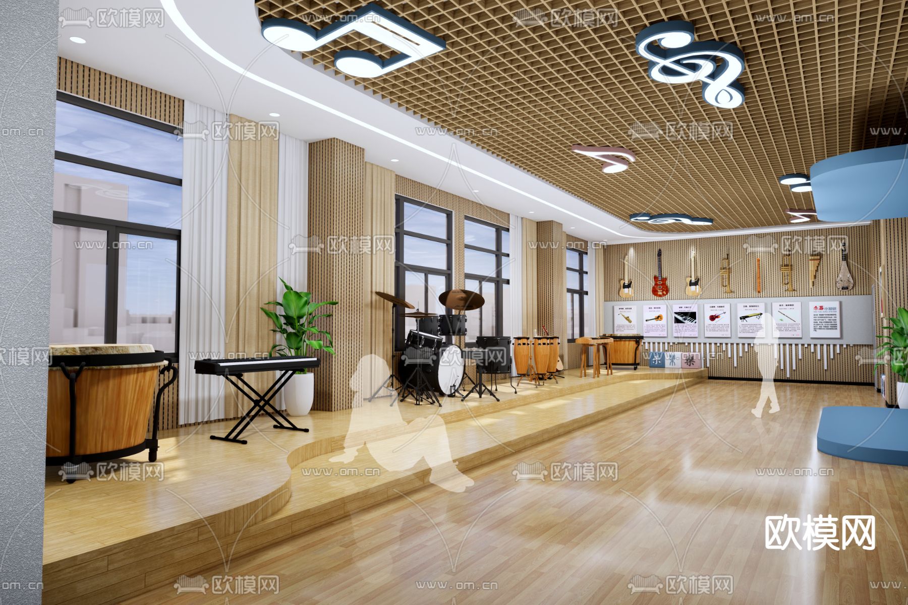 学校音乐教室 管乐室su模型下载_ID14047919_sketchup模型下载-欧模网