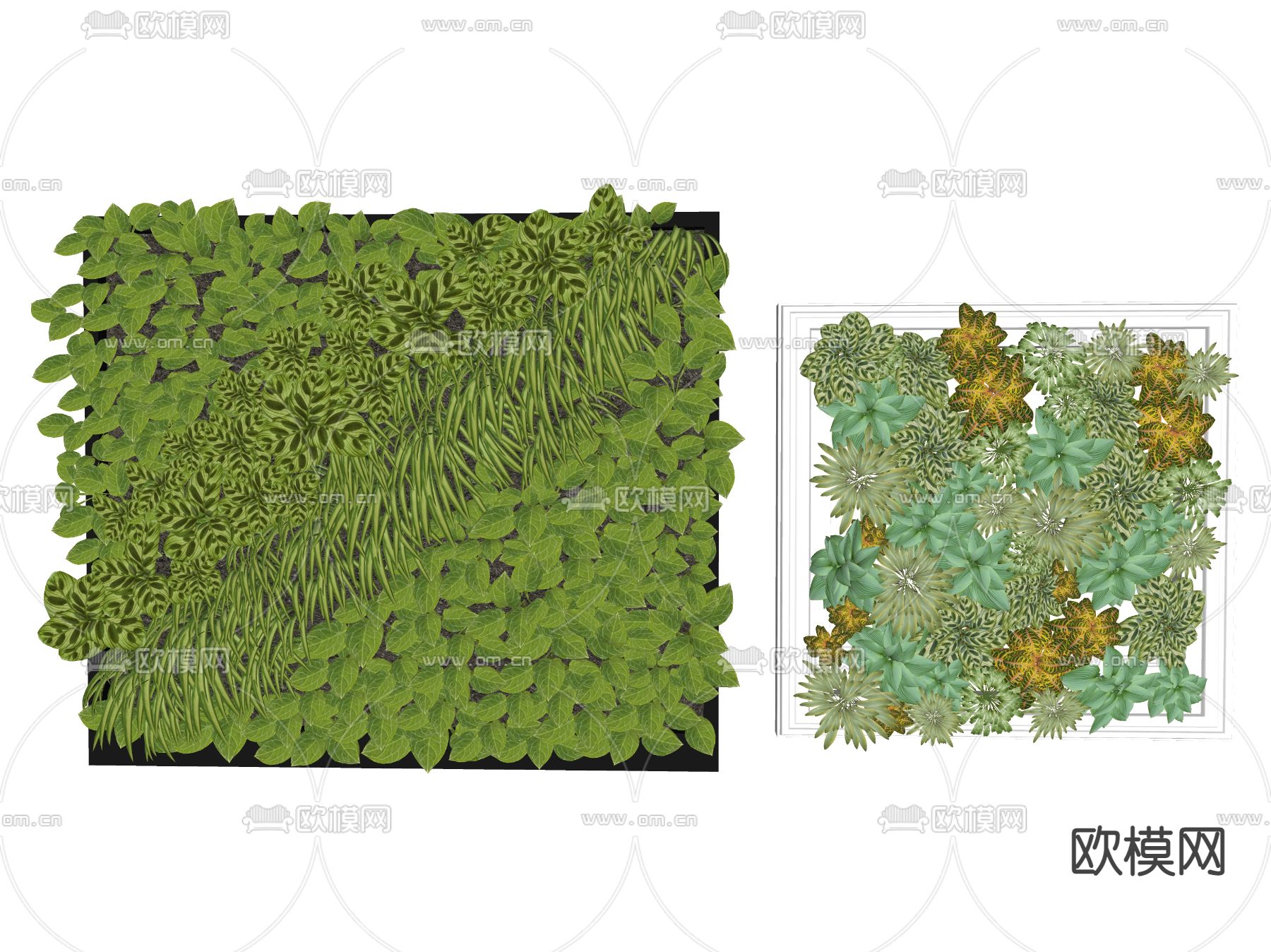 植物墙 苔藓墙su模型下载（渲染图2）