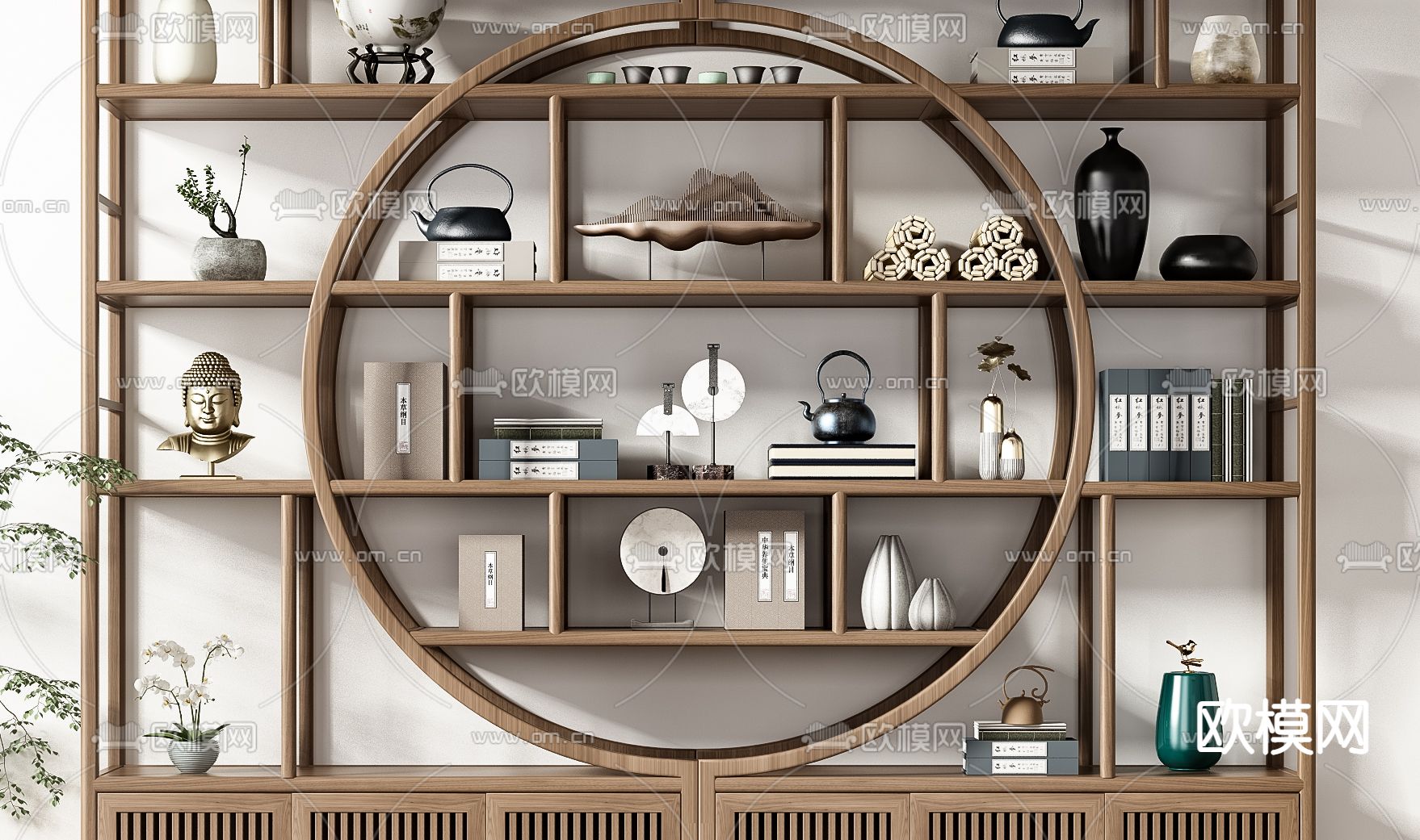 博古架  陈列柜3d模型下载（渲染图2）