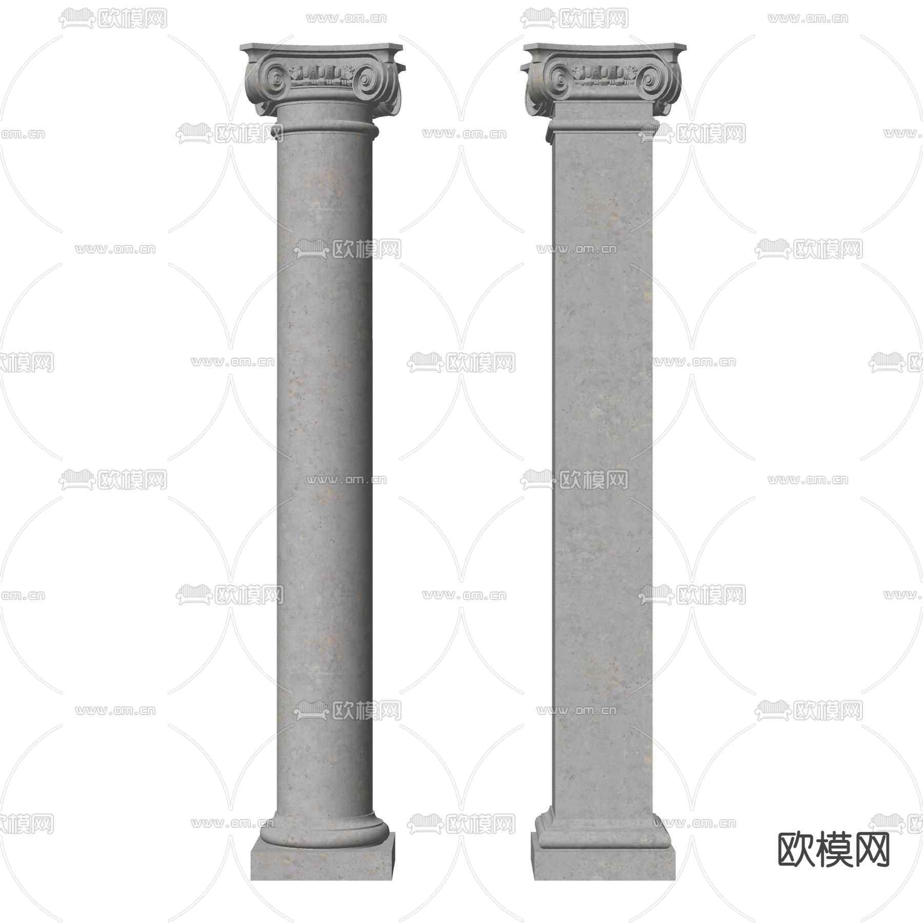 Column 石膏柱 罗马柱su模型下载（渲染图2）