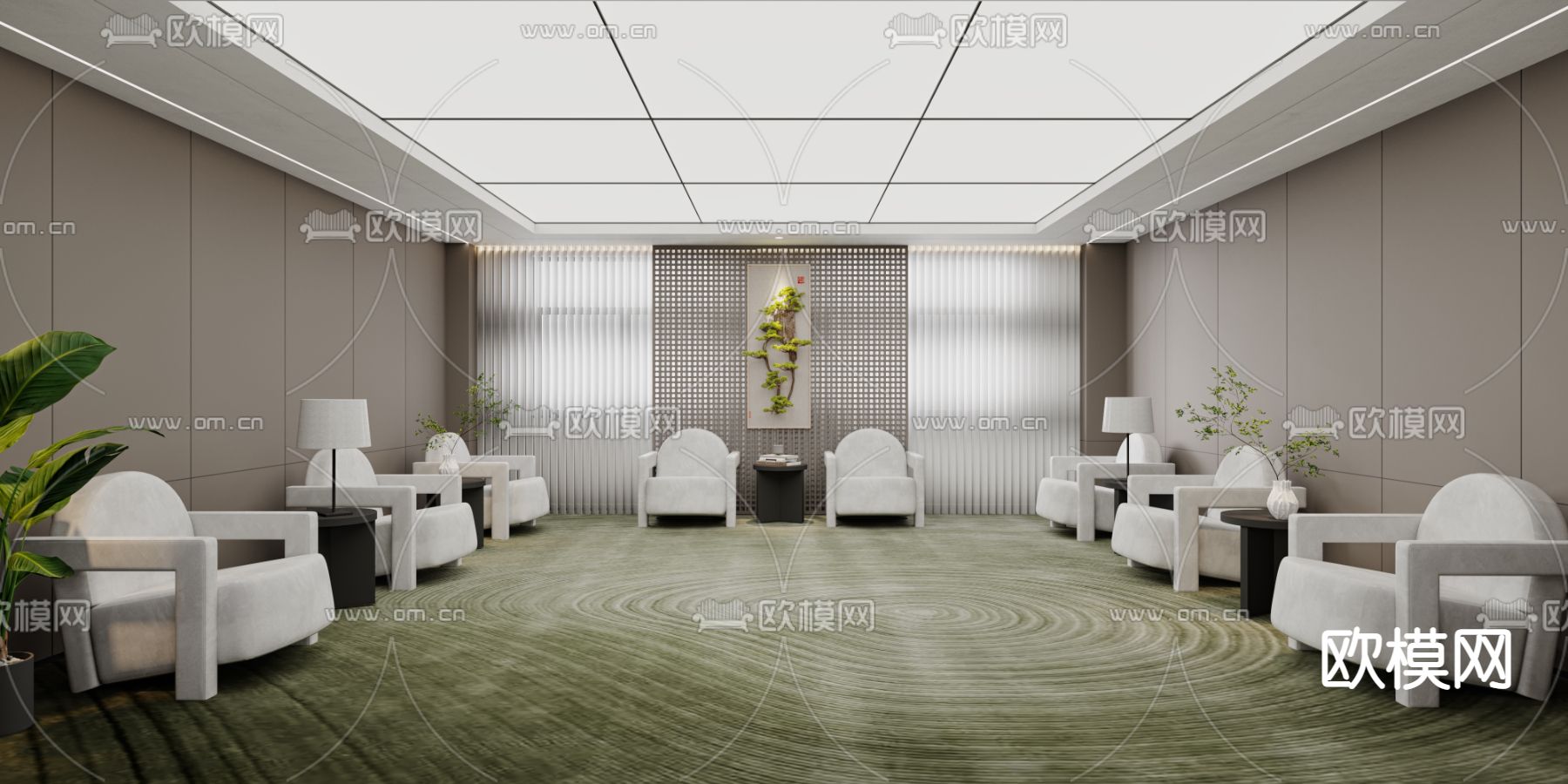 会客室 接待室 贵宾室3d模型下载_ID14049637_3dmax免费模型-欧模网