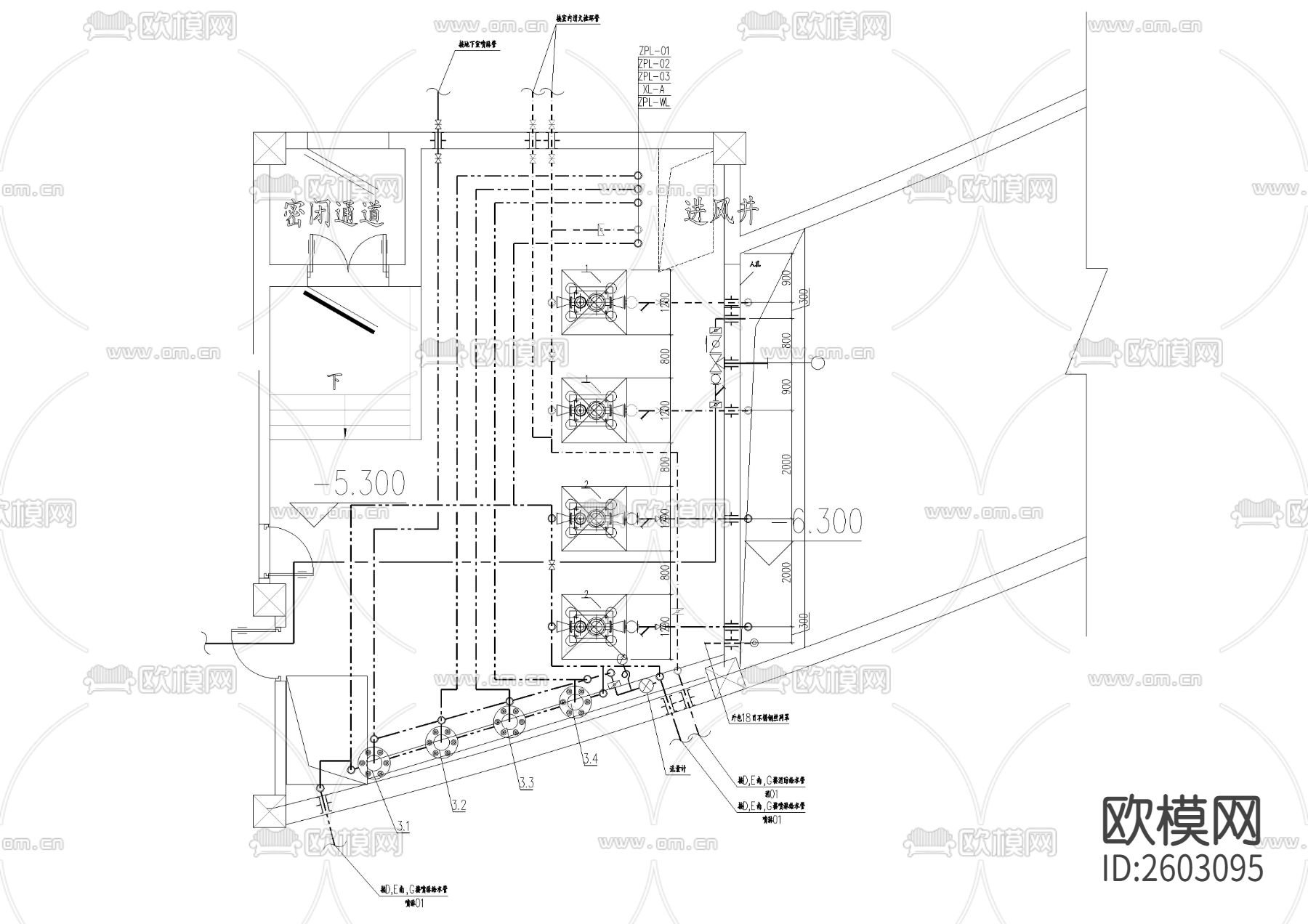 消防水泵房节点大样下载（渲染图2）