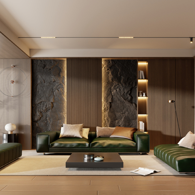  Minotti 米洛提 现代客厅su模型 