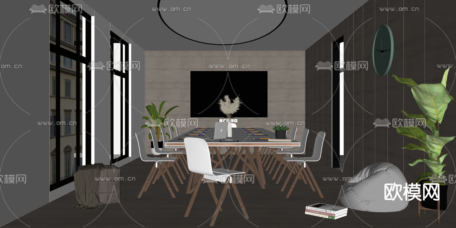 北欧会议室su模型下载（渲染图3）