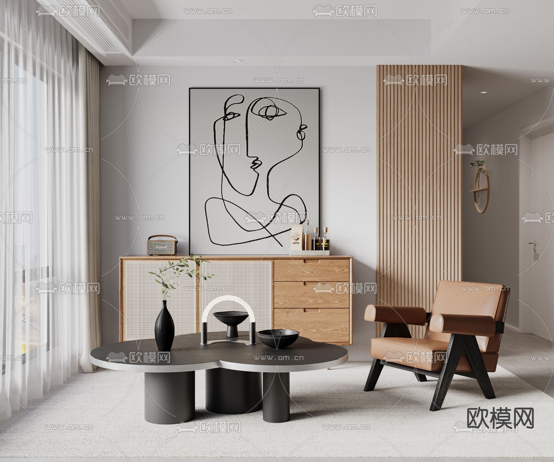 人物抽象画 装饰画 挂画3d模型下载