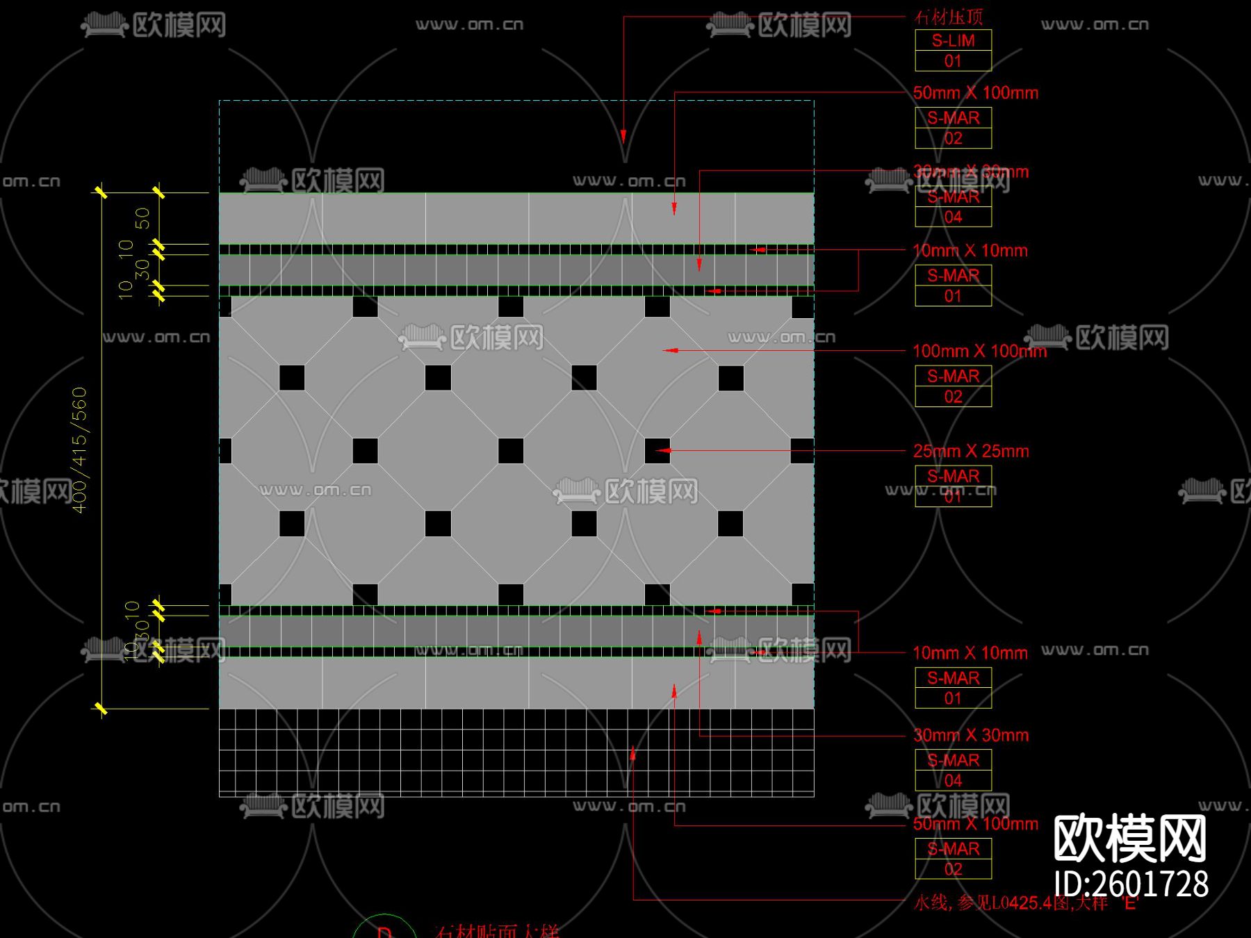 法式花钵CAD施工图下载（渲染图4）
