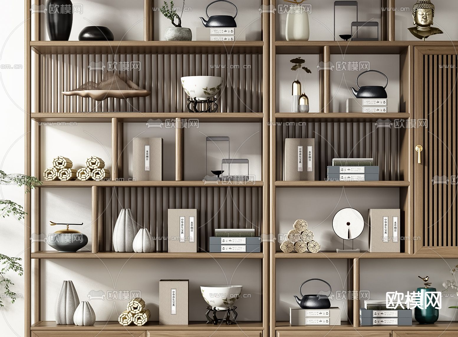 博古架  陈列柜3d模型下载（渲染图2）