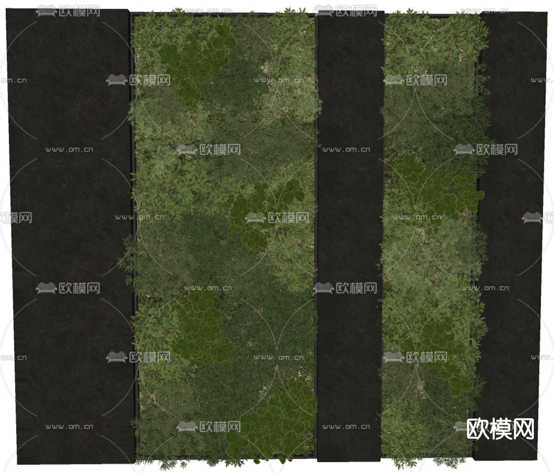 植物墙 苔藓墙su模型下载（渲染图2）