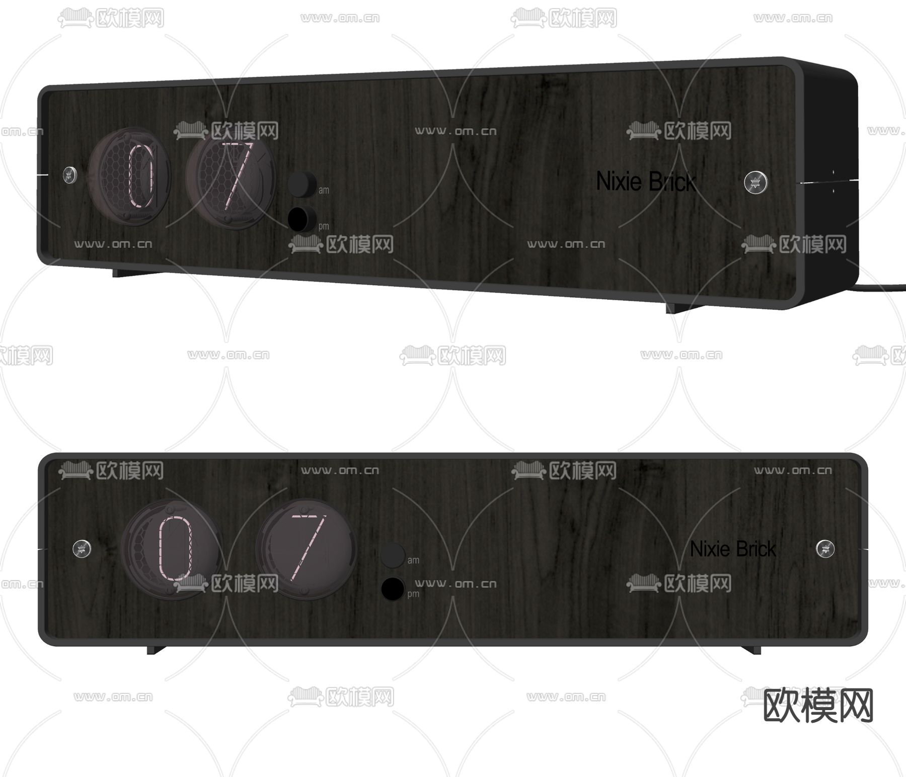 Nixie Brick 复古时钟su模型下载（渲染图2）